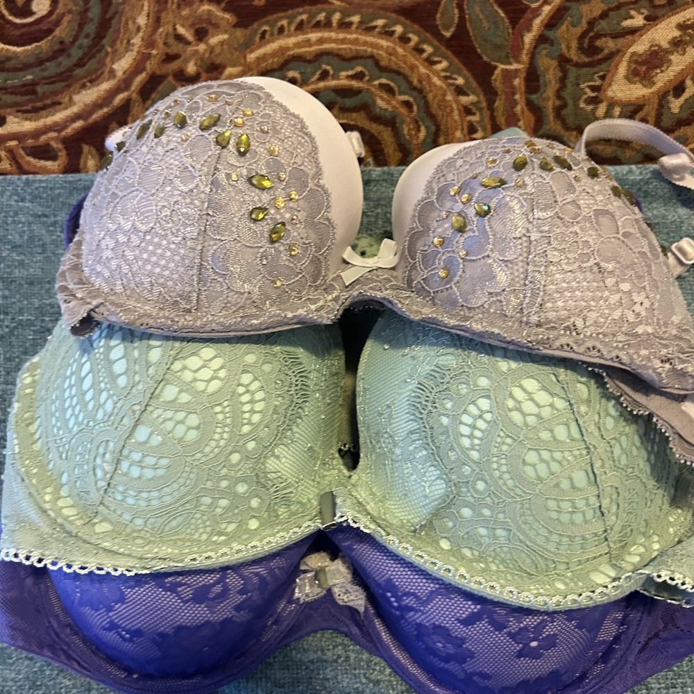 Victoria's Secret Lace Bras Purple and Green Intimates